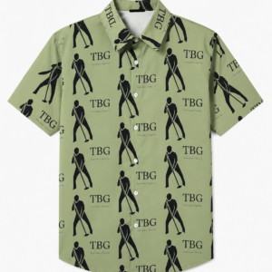 TBG Sage Green All-Over Print Button-Up Shirt