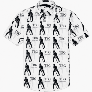 TBG White All-Over Print Button-Up Shirt