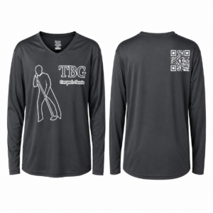 TBG Charcoal Gray Long Sleeve Performance Shirt (White Print)
