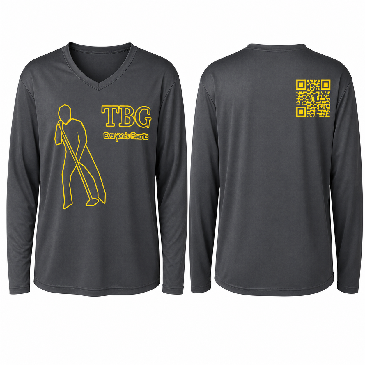 TBG Charcoal Gray Long Sleeve Performance Shirt