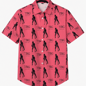TBG Pink All-Over Print Button-Up Shirt