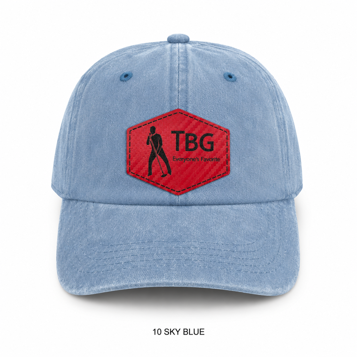 TBG Sky Blue Kevlar Red Cap