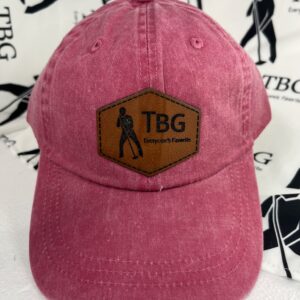 TBG Heather Red Leather Patch Cap